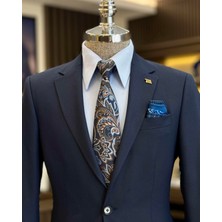 Terzi Adem Altun Italyan Stil Slim Fit Erkek Ceket Pantolon Takım Elbise Lacivert T12707