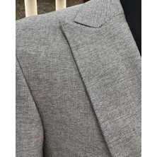 Terzi Adem Altun Italyan Stil Slim Fit Erkek Ceket Yelek Pantolon Takım Elbise Gri T9933