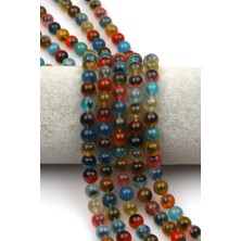 Alibaba Doğaltaş Banaka Akik Doğal Taş Dizi 8 mm Küre Kesim