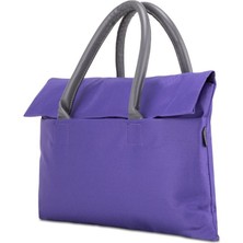 Classone BYN-EL003 Wtxpro Su Geçirmez Kumaş 13-14 Inch Bayan Laptop El Çantası- Tote Bag - Mor