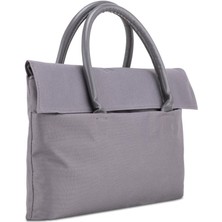 Classone BYN-EL004 Wtxpro Su Geçirmez Kumaş 13-14 Inch Bayan Laptop El Çantası- Tote Bag - Gri