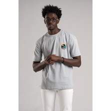 Fbı Yarım Oversize (Hafif Bol Kesim) Arkası Baskılı Pamuklu T-Shirt