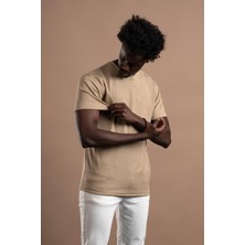 Fbı Regular Fit Kendinden Çizgili Likralı Bisiklet Yaka T-Shirt
