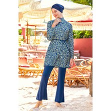 Remsa Mayo Likralı Tam Kapalı Tesettür Mayo Zarah 4512 Açık Lacivert