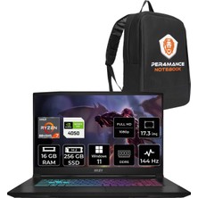 Msı Katana A17 Aı Amd Ryzen 7 8845HS 16GB 256GB SSD RTX4050/6GB 17.3" Fhd 144Hz W11H Taşınabilir Bilgisayar B8VE-853XTR & Per4 Çanta B8VE853XTRP346