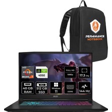 Msı Katana A17 Aı Amd Ryzen 7 8845HS 40GB 512GB SSD RTX4050/6GB 17.3" Fhd 144Hz W11H Taşınabilir Bilgisayar B8VE-853XTR & Per4 Çanta B8VE853XTRP362