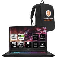 Msı Katana 15 Intel Core I9 13900H 24GB 512GB SSD RTX4070/8GB 15.6" Fhd 144Hz W11H Taşınabilir Bilgisayar B13VGK-1469XTR & Per4 Çanta B13VGK1469XTRP352