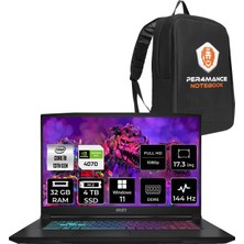 Msı Katana 17 Intel Core I9 13900H 32GB 4tb SSD RTX4070/8GB 17.3" Fhd 144Hz W11H Taşınabilir Bilgisayar B13VGK-1242XTR & Per4 Çanta B13VGK1242XTRP360