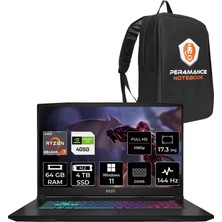 Msı Katana A17 Aı Amd Ryzen 7 8845HS 64GB 4tb SSD RTX4050/6GB 17.3" Fhd 144Hz W11H Taşınabilir Bilgisayar B8VE-853XTR & Per4 Çanta B8VE853XTRP375