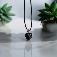 Mga Doğaltaş Siyah Akik Taşı  Kolye Kalpli Kolye  Sevgili Kolye Sevgiliye Özel Hediye Kalpli Kolye