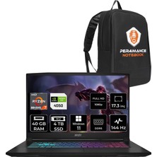 Msı Katana A17 Aı Amd Ryzen 7 8845HS 40GB 4tb SSD RTX4050/6GB 17.3" Fhd 144Hz W11P Taşınabilir Bilgisayar B8VE-853XTR & Per4 Çanta B8VE853XTRP405