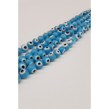 Mavili Beyazlı Cam Nazar Boncuğu