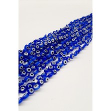 Koyu Mavi Yassı Cam Nazar Boncuğu