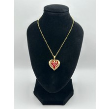 Arnes Jewelry Çelik Zirkon Taşlı Kalpli Kolye