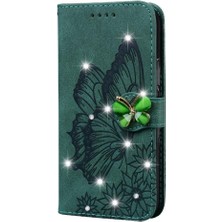 Bdt Shop IPhone 16 Için Flip Case Kart Yuvası Standı ile Elmas ile Büyük Kelebek (Yurt Dışından)