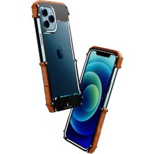 Bdt Shop IPhone 12/iphone 12 Pro Için Kılıf, Damla Koruma Alüminyum Metal Ahşap Çerçeve (Yurt Dışından)