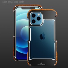 Bdt Shop IPhone 12/iphone 12 Pro Için Kılıf, Damla Koruma Alüminyum Metal Ahşap Çerçeve (Yurt Dışından)