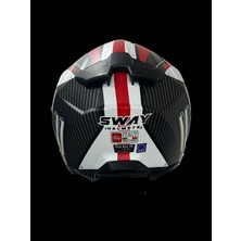 Sway 865 Engıne Whıte Red Güneş Vizörlü Full Face Kask