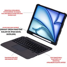 Novstrap Apple iPad Air 11 M2 / iPad Air 4/5/6 Nesil 10.9 Inç ile Uyumlu Bluetooth Klavyeli Kılıf