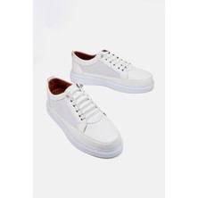 Zegeshoes Erkek Beyaz Lastikli Fileli Ortopedik Günlük Spor Ayakkabı Garantili Sneaker Spor Ayakkabı