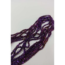 Koyu Mor Kristal Boncuk 4 mm