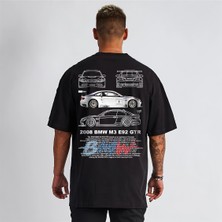 Swozz Bmw E92 M3 Özel Tasarım Ön ve Sırt Baskılı Oversize Unisex Tişört  Siyah Veya Beyaz