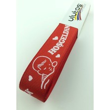 Kırmızı Hoşgeldin Bebeğim Baskılı Grogren Kurdele 2,5 cm