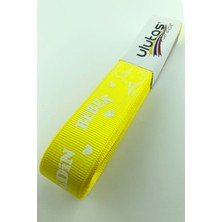 Sarı Hoşgeldin Bebeğim Baskılı Grogren Kurdele 2,5 cm