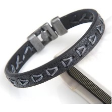 İdol Avm Yeni Stil Örgülü Erkek Deri Bileklik Takı Aksesuar B24 T5