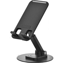 Gökkuşağı Telefon Standı Metal Ayaklı Açı ve Yükseklik Ayarlı 360 Derece Dönebilen Telefon ve Tablet Tutucu Stand, Kaydırmaz ve Çizmez Stand