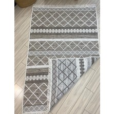 Stay With Love Kilim Çift Taraflı Dokuma Kilim Yıkanabilir Pamuk Dokuma Modern Desenli Kilim Bej-Krem