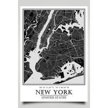 Hari Tasarım New York Şehir Haritası Çerçevesiz Poster-Harita Sanatı, Map Art Design