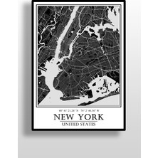 Hari Tasarım New York Şehir Haritası Çerçevesiz Poster-Harita Sanatı, Map Art Design