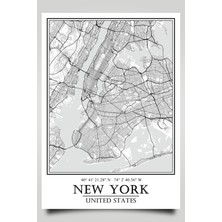 Hari Tasarım New York Şehir Haritası Çerçevesiz Poster-Harita Sanatı, Map Art Design