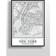 Hari Tasarım New York Şehir Haritası Çerçevesiz Poster-Harita Sanatı, Map Art Design