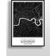 Hari Tasarım Londra Şehir Haritası Çerçevesiz Poster-Harita Sanatı, Map Art Design