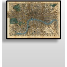 Hari Tasarım 1860 Londra Haritası Çerçevesiz Poster, Tarihi Harita, Harita Sanatı, Map Art Design