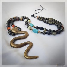 Z Jewelry Art Nagele - El Yapımı Etnik Otantik Bohem Kadın Erkek Unisex Yılan Kolye