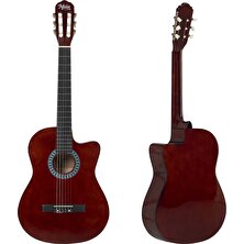 Midex CG-390BR-XBAG Klasik Gitar 4/4 Sap Ayarlı Kesik Kasa (Çanta Tuner Askı Capo Metod Pena)