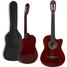 Midex CG-395BR Kahve Renk Kesik Klasik Gitar 4/4 Yetişkin Boy Sap Ayarlı Full Set