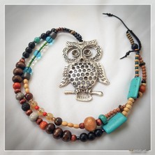 Z Jewelry Art Lulupalu - Etnik ve Otantik Bohem Kadın Erkek Baykuş Kolye