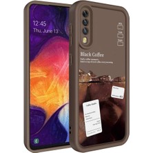 Fibaks Samsung Galaxy A70 Kılıf Kamera Korumalı Yumuşak Kenarlı Coffee Lansman Kapak