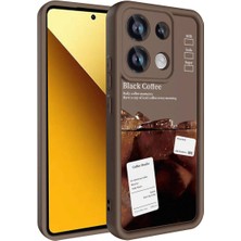 Fibaks Xiaomi Redmi Note 13 4g Kılıf Kamera Korumalı Yumuşak Kenarlı Coffee Lansman Kapak