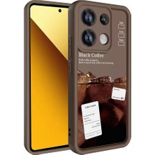 Fibaks Xiaomi Redmi Note 13 4g Kılıf Kamera Korumalı Yumuşak Kenarlı Coffee Lansman Kapak