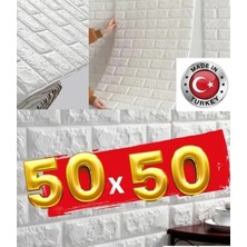 Güçlü 50X50 cm Kendinden Yapışkanlı Esnek Köpük Duvar Kağıdı Paneli 3D Boyutlu Tuğla Desen