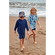 Marina Lacivert Desenli Erkek Çocuk Şort B2433