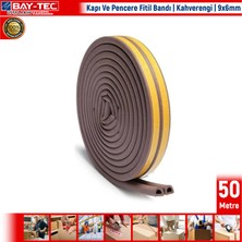 Bay-Tec Kapı ve Pencere Fitil Bandı Kahverengi 9 x 6 mm 50 Metre