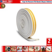 Bay-Tec Kapı ve Pencere Fitil Bandı Beyaz 9 x 6 mm 2 Metre