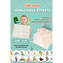 Msticker Okul Etiketi Kalem Defter Etiketi Kelebek Temalı Özel Isim Yazılabilen Etiket - 190 Adet