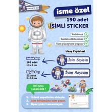 Msticker Okul Etiketi Kalem Defter Etiketi Dinazor Özel Isim Yazılabilen Etiket - 190 Adet